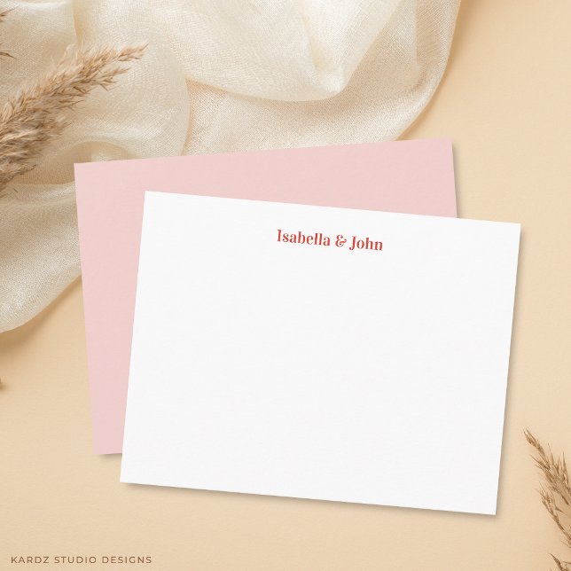 Newlywed Modern Minimalist Couple Card (Card shown in 4.25 x 5.5 inches. Choose size, paper, and corner style.)