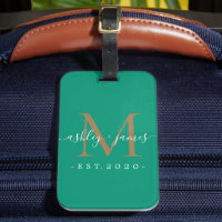 Newlywed Mr Mrs Gold Monogram Names Emerald