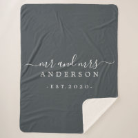 Newlywed Mr Mrs Monogram Year Off-Black