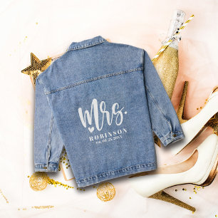 Newlywed Mrs. Wedding Bridal Denim Jacket