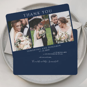 Newlywed Photo Collage Wedding Thank You Card