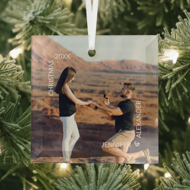 Newlywed Photo Glass Tree Decoration (Insitu)