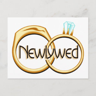 Newlywed Rings Announcement Postcard