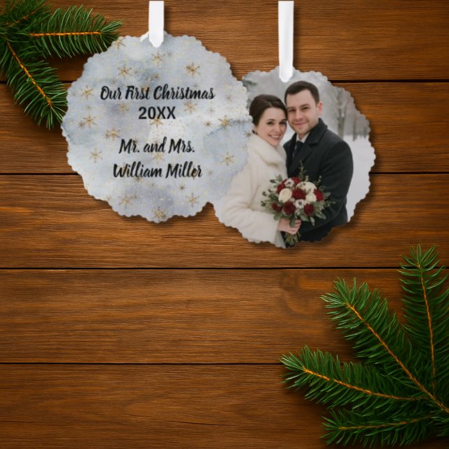 Newlywed’s First Christmas Keepsake Tree Decoration Card (Newlywed's First Christmas ornament)