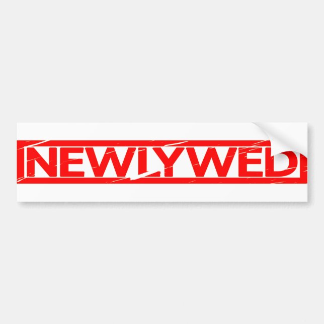 Newlywed Stamp Bumper Sticker (Front)