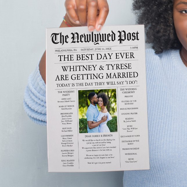 Newlywed Times Newspaper Wedding Program  Flyer (Creator Uploaded)