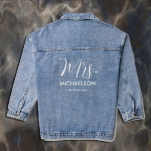 Newlywed Typography Script Denim Jacket