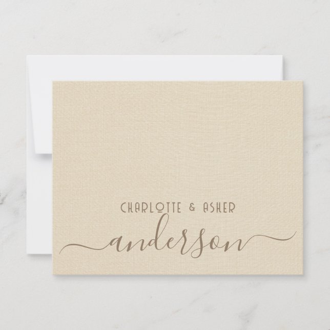 Newlywed Wedding Couple Monogram Card (Front)