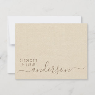 Newlywed Wedding Couple Monogram Note Card