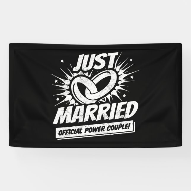 Newlywed - Wedding Honeymoon Couple - Just Married Banner (Horizontal)