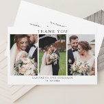 Newlyweds 3 Photo Wedding Thank You Stationery<br><div class="desc">Modern multi wedding photo Thank You card for your guests who showed up to support and celebrate your big day with you. Easily add your favourite photos,  names of bride and groom,  date and a custom message and signature on the reverse side.</div>