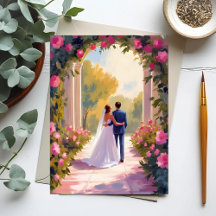 Newlyweds Bride & Groom Wedding Painting