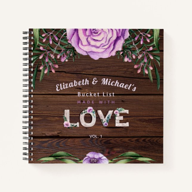 Newlyweds BUCKET LIST Custom Notebook (Front)