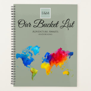 Newlyweds BUCKET LIST World Travel Map Theme Planner