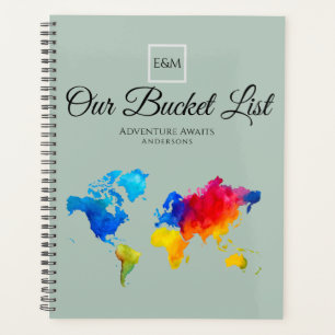 Newlyweds BUCKET LIST World Travel Map Theme Planner
