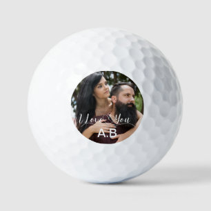 Newlyweds Care & Love Romantic Photo Golf Balls