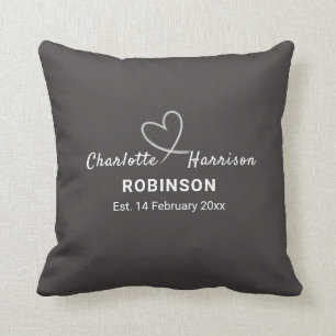 Newlyweds Couples Wedding Date Personalised Cushion