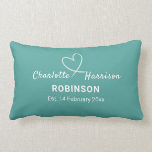 Newlyweds Couples Wedding Date Personalised Lumbar Cushion