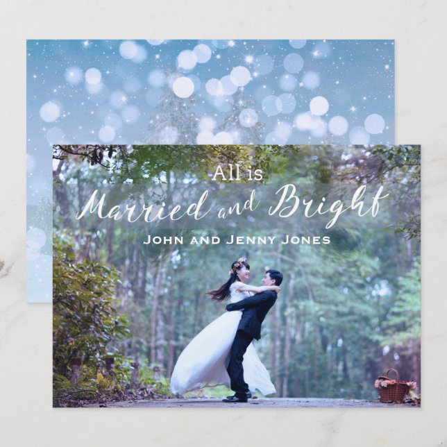 Newlyweds First Married Christmas Invitation (Front/Back)