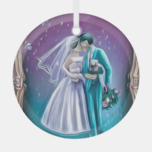 Newlyweds Glass Tree Decoration