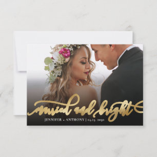 Newlyweds Married and Bright Photo Christmas Card
