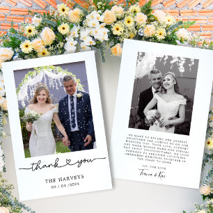 Newlyweds Minimalist Simple Typography Wedding  Thank You Card