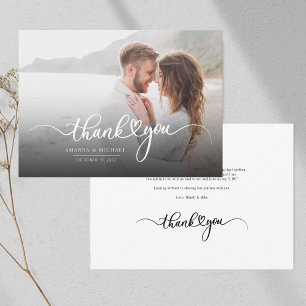 Newlyweds Modern Couples Photo Thank You Card
