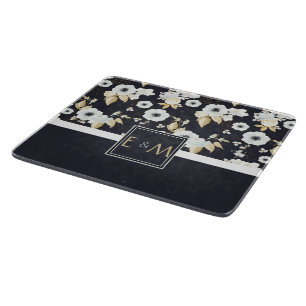 Newlyweds Monogrammed Wedding Decor Gifts Bluw Wht Cutting Board