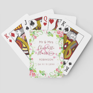 Newlyweds Mr and Mr Personalised Wedding Gift Playing Cards