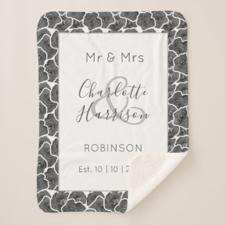 Newlyweds Mr and Mrs Personalised Wedding Gift Sherpa Blanket