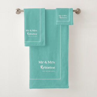 Newlyweds Mr & Mrs Personalised Bath Towel Set