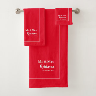 Newlyweds Mr & Mrs Personalised Large Bath Towel S