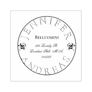 Newlyweds' names and home address rubber stamp