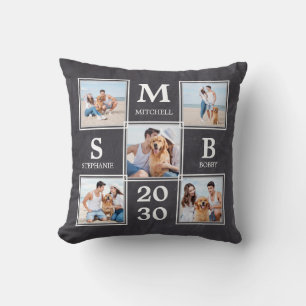 Newlyweds Personalised Wedding Photo Collage Cushion
