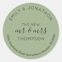 Newlyweds Return Name Address Sage Green