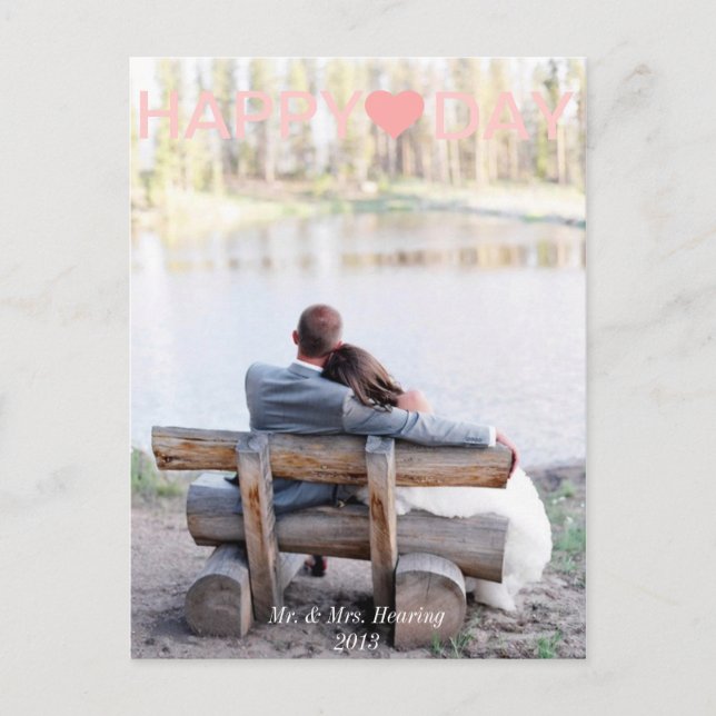 Newlyweds Valentine's Day Card Photo Post Card (Front)