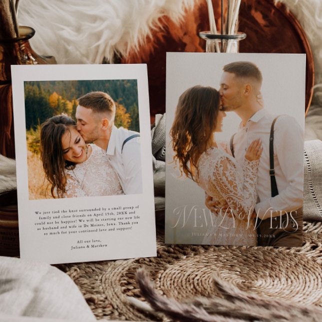 Newlyweds Vintage Elegance Wedding Photo Announcement (Creator Uploaded)