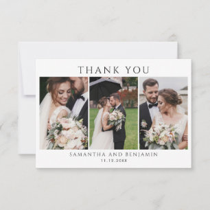 Newlyweds Wedding Day Photos Thank You Card