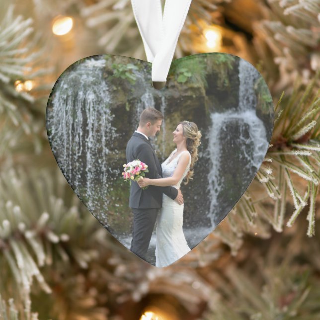 Newlyweds Wedding Photo Ornament (Tree)