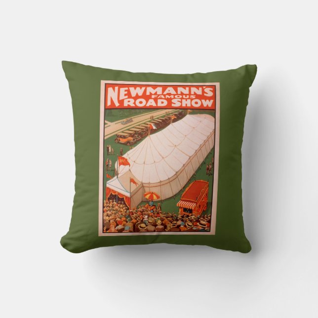 Newmann's Famous Magic Road Tent Show Poster Cushion (Front)