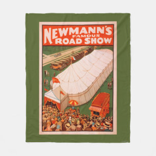 Newmann's Famous Magic Road Tent Show Poster Fleece Blanket