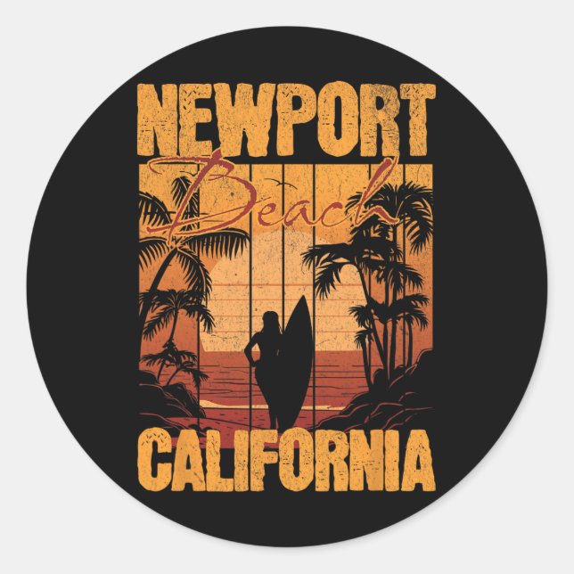 Newport Beach _8  Classic Round Sticker (Front)