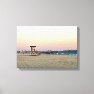 Newport Beach at Sunset, California Canvas Print
