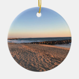 Newport Beach at Sunset, California Ceramic Tree Decoration