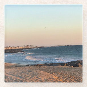 Newport Beach at Sunset, California Glass Coaster