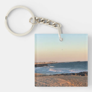 Newport Beach at Sunset, California Key Ring