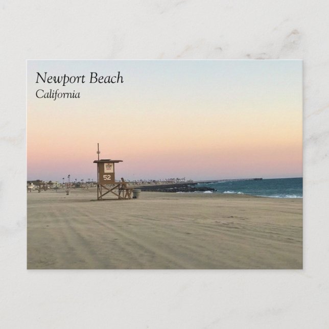 Newport Beach at Sunset, California Postcard (Front)