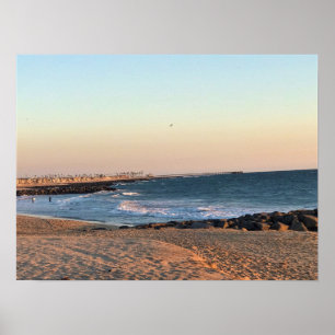 Newport Beach at Sunset, California Poster
