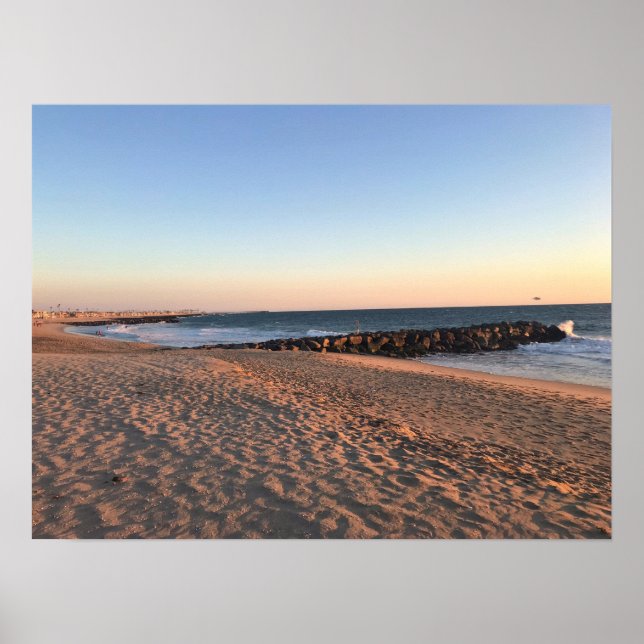 Newport Beach at Sunset, California Poster (Front)