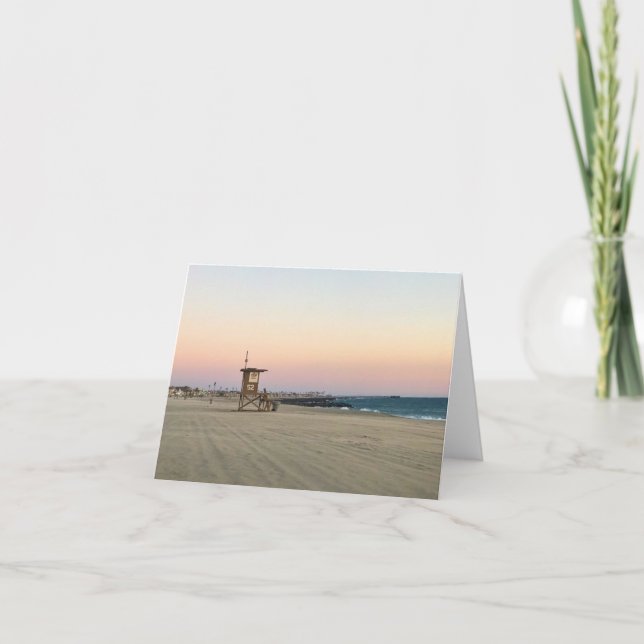 Newport Beach at Sunset, California Thank You Card (Front)